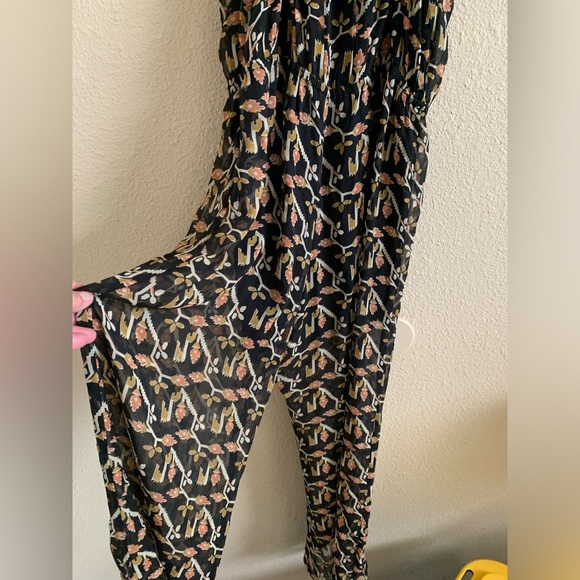 Anthropologie Dolan Silk Floral Wide Leg Jumpsuit Romper 🌴 - Picture 6 of 8